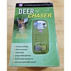 DEER CHASER Motion activated light sound deterrent garden plants yard NEW NOS